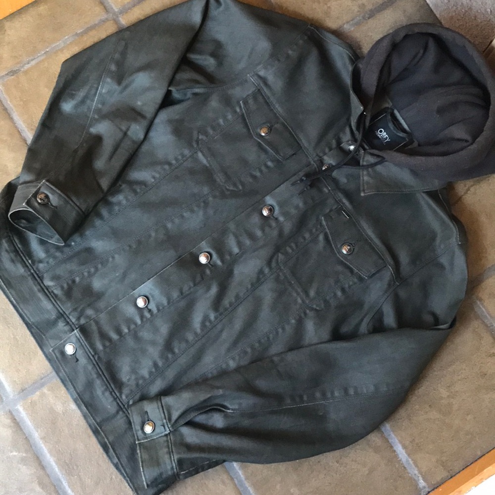 Obey jean jacket with cotton hood